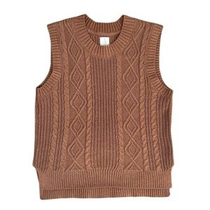 Joie Cable Knit Brown Sweater Vest Women’s Size S
